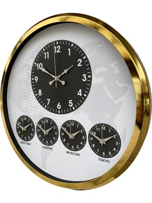 Senka Mey Ithalat® Gold Modern 52 cm Dünya Saati