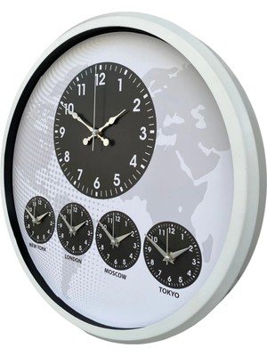 Senka Mey Ithalat® Beyaz 52 cm Zarif Dünya Saati