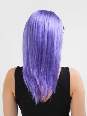 Senka Mey Ithalat® Lila Renk Uzun Düz Parti Peruğu