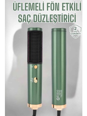 Ulugo Üflemeli Fön Tarak Düzleştirici Seramik Kaplama Elektriklenme Karşıtı - Lisinya