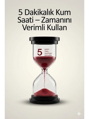 Senka Mey Ithalat® 5 Dakikalık Kum Saati Zamanlayıcı – Kirmizi Dekoratif Masa Saati 4 Renk Seçeneği