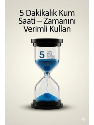 Senka Mey Ithalat® 5 Dakikalık Kum Saati Zamanlayıcı – Mavi̇ Dekoratif Masa Saati 4 Renk Seçeneği