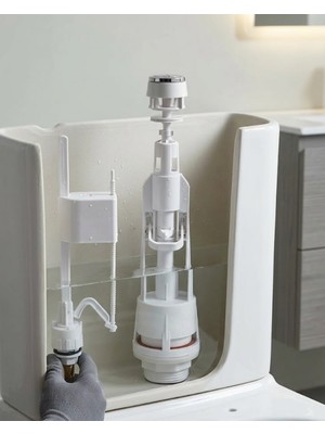 Ulugo Basmalı Vitrifiye Rezervuar Iç Takımı Ayarlanabilir Sessiz Dolumlu Klozet Rezervuar Mekanizması - Lisinya