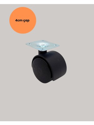 Senka Mey Ithalat® 4 cm Döner Ayak Kilitsiz 4 Adet Mobilya ve Sehpa Ayağı