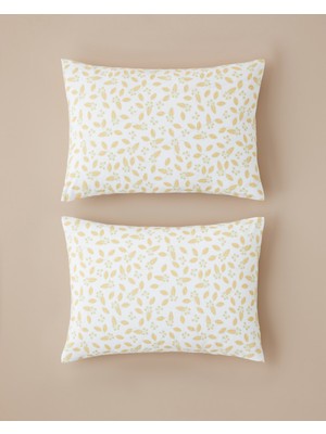 English Home Golden Petals Kolay Ütülenir 2'li Yastık Kılıfı 50X70 cm Sarı