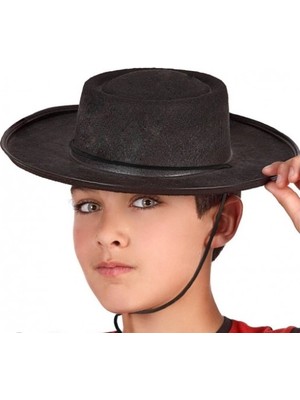 Senka Mey Ithalat® Siyah Renk Keçe Flamenko Şapkası Çocuk Boy