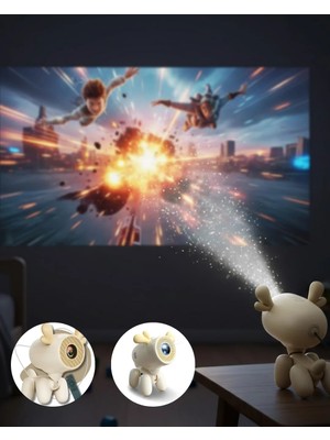 Astraltech Döner Başlıklı Akıllı Projeksiyon HDMI USB Tf Girişli