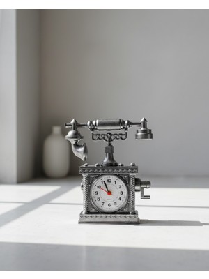 Ulugo N8808B Telefon Şeklinde Çalar Saat Gümüş - Lisinya