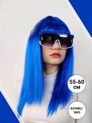 Senka Mey Ithalat® Mavi Renk Uzun Parti Peruğu