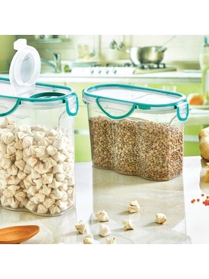 Senka Mey Ithalat® Kilitli Kapaklı Contalı Hava,su Sıvı Geçirmez 1,2 Litre Erzak Saklama KABI-SA580