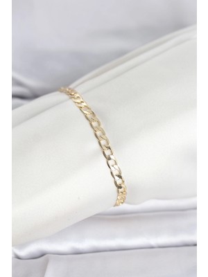 Mey İthalat Mey Ithalat® cm 14K Gold Renk Halka Zincir Model Kadın Bileklik