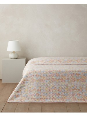 English Home Fleur Multicolore Tek Kişilik Çok Amaçlı Örtü 160X220 cm Yavruağzı