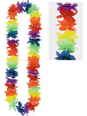 Senka Mey Ithalat® Hawaii Çiçekli Boyun Kolyesi - Renkli Tropikal Parti Leisi