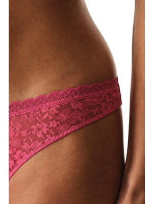 Penti Fuşya Easy Lace Dantel V Model Tanga Külot
