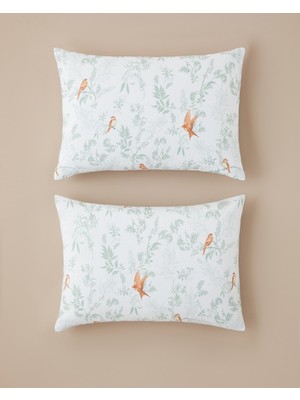 English Home Birdlight Kolay Ütülenir 2'li Yastık Kılıfı 50X70 cm Yeşil