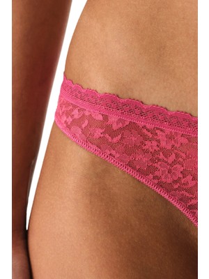 Penti Fuşya Easy Lace Dantel V Model Brazilian Külot