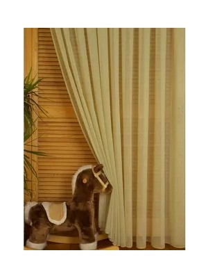 Vivense Massarelli Kırçıllı Keten Tül Su Yeşili Pilesiz 100X260