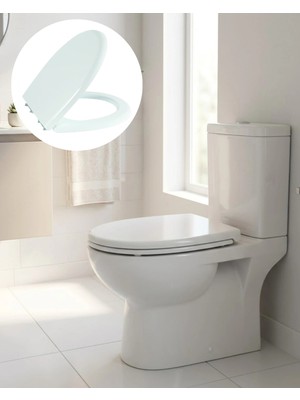 Belle Fusion Mey Ithalat® Standart Klozet Kapağı Universal Uyumlu Kolay Temizlik Kaydırmaz Taban Tasarım