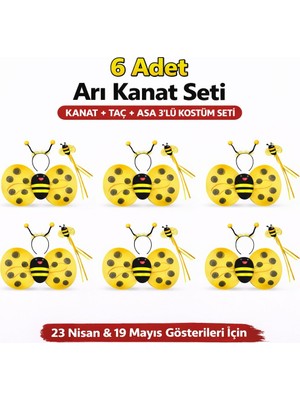 LTG Nova 6&amp;#39;lı Arı Kostüm Seti – Kanat Taç Asa