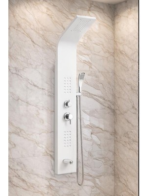 Mistillo Panel Duş Sistemi Inox Boyalı Beyaz