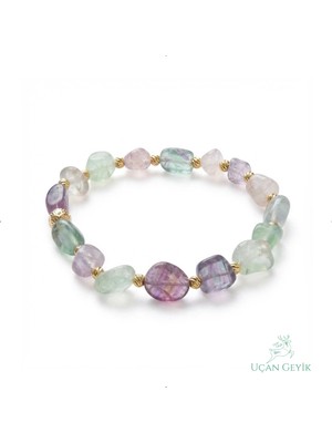 Uçan Geyik 7 Çakra Doğal Taş Bileklik - Ruhsal Denge, Şans, Sevgi - Sarmak Tasarım
