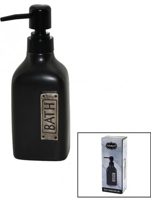 Marsilyan Dikdörtgen Siyah - Düz  Seramik Sıvı Sabunluk (K95)