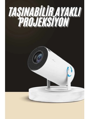 Belle Fusion Mey Ithalat® Ayaklı Projeksiyon Taşınabilir Mini Projektör Sinema Projektörü Android