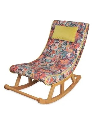 Vivense Miskin Sallanan Sandalye, Retro, Ahşap, Naturel Ayak