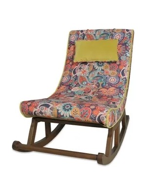 Vivense Miskin Sallanan Sandalye, Retro, Ahşap, Ceviz Ayak