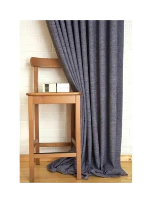 Vivense Massarelli Fon Perde Keten Lacivert 1-2 Seyrek Pile 60X260