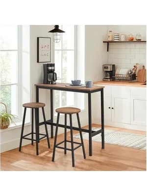 Vivense Mola Dikdörtgen Mutfak Masası Takımı, Barok Siyah, 40X100