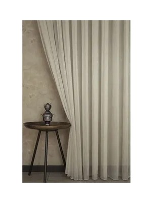 Vivense Etamin Şantuklu Tül Bej 1-2,5 Orta Sık Pile 100X260