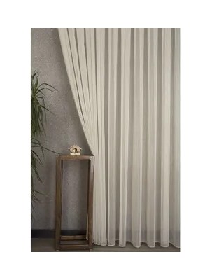 Vivense Massarelli Çizgili Tül Bej Pilesiz 100X260