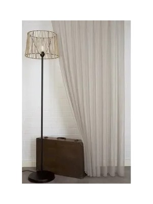 Vivense Massarelli Çizgili Tül Açık Kahve 1-3 Sık Pile 100X260