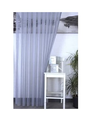 Vivense Massarelli Çizgili Tül Mavi 1-2 Seyrek Pile 100X260