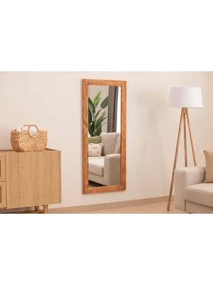 Vivense Masif Ahşap Dikdörtgen Dekoratif Duvar Boy Aynası 100X40