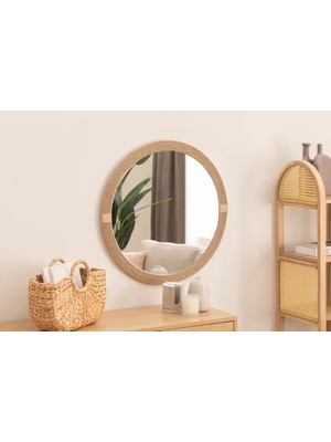 Vivense Jut Halatlı Yuvarlak Dekoratif Duvar Aynası, 80X80