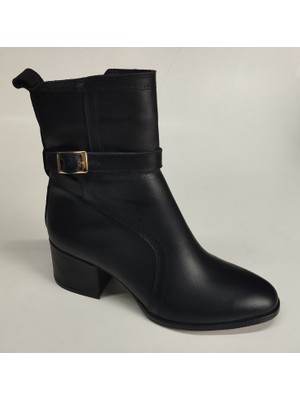 Lucciola Kadın Hakiki Deri Siyah Deri Topuklubot