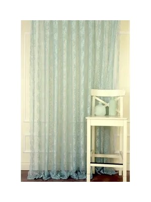 Vivense Fransız Danteli Fon Tül Turkuaz Orta Sık Pile 110X260