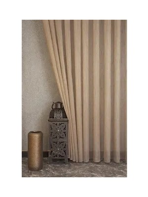 Vivense Etamin Şantuklu Tül Kahve 1-2,5 Orta Sık Pile 100X260