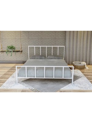 Vivense Vintage Metal Karyola Çift Kişilik, Beyaz, 160X200