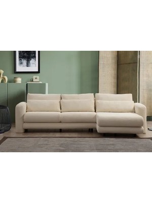 Vivense Lilly Fitilli Köşe Koltuk, Beyaz, Sağ Köşe