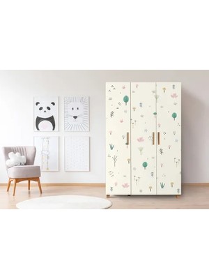 Vivense Leva Jungle Gardırop, Atlantik Beyaz, 3 Kapaklı