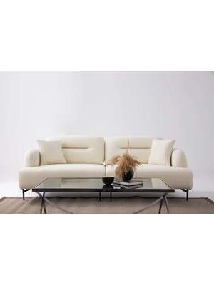 Vivense Ellas Üçlü Kanepe, Krem