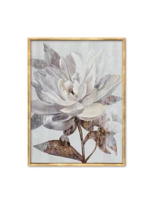 Vivense Altın Çerçeveli Single Flower Yağlı Boya Dokulu Tablo, 100X150