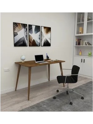 Vivense Woodface Rixy Doğal Ahşap Çalışma Masası, Ceviz, 115X55 cm