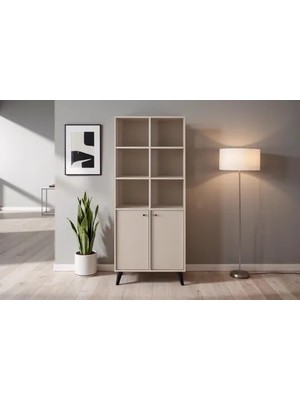 Vivense Solina Kitaplık, Bej, 5 Raflı