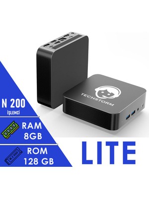 Techstorm Twister Lite  Intel N200 Işlemci  8 GB Ram 128 GB Depolama Freedos Mini Masaüstü Bilgisayar