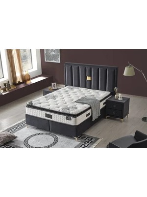 Vivense Diamond Baza Başlık ve Yatak Seti, Antrasit, 150X200