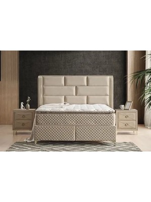 Vivense Royal Baza Başlık ve Yatak Seti, Krem, 150X200